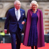50th Anniversary Cape Queen Camilla Purple Coat