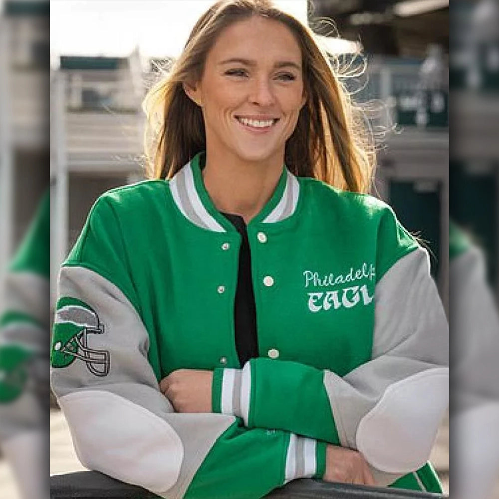90s Eagles Letterman Green Jacket