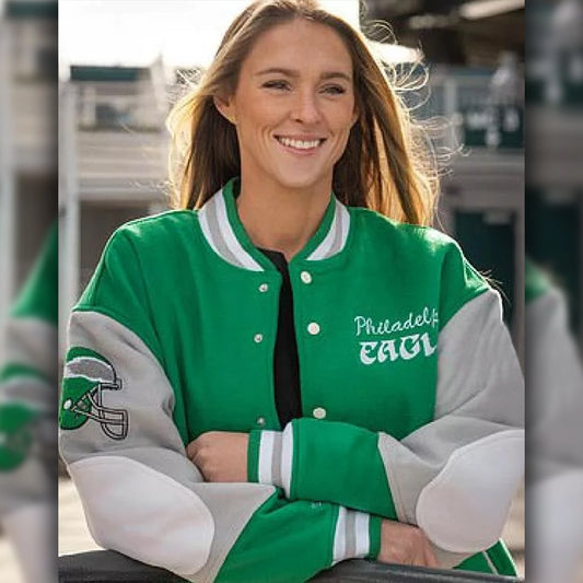 90s Eagles Letterman Green Jacket