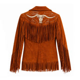 Aya Cash Brown Fringe Suede Jacket