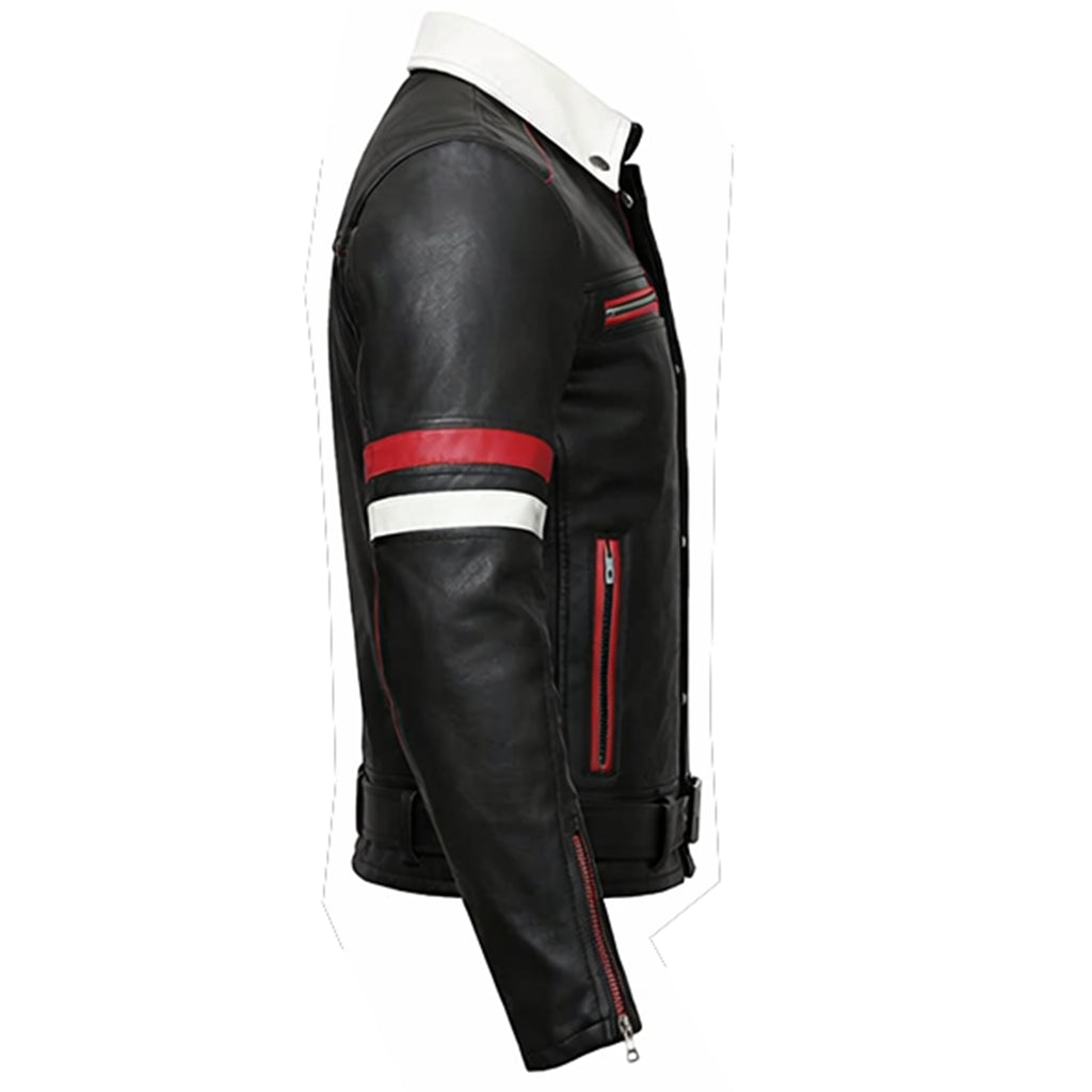 Bike Racer Black Leather Jacket