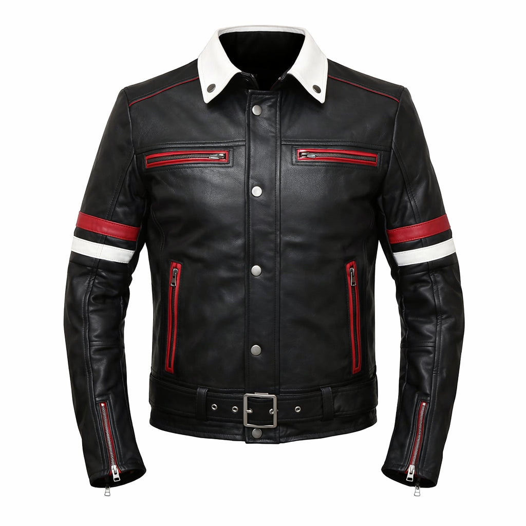 Bike Racer Black Leather Jacket