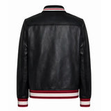 Black And White Bomber Leather Jacket