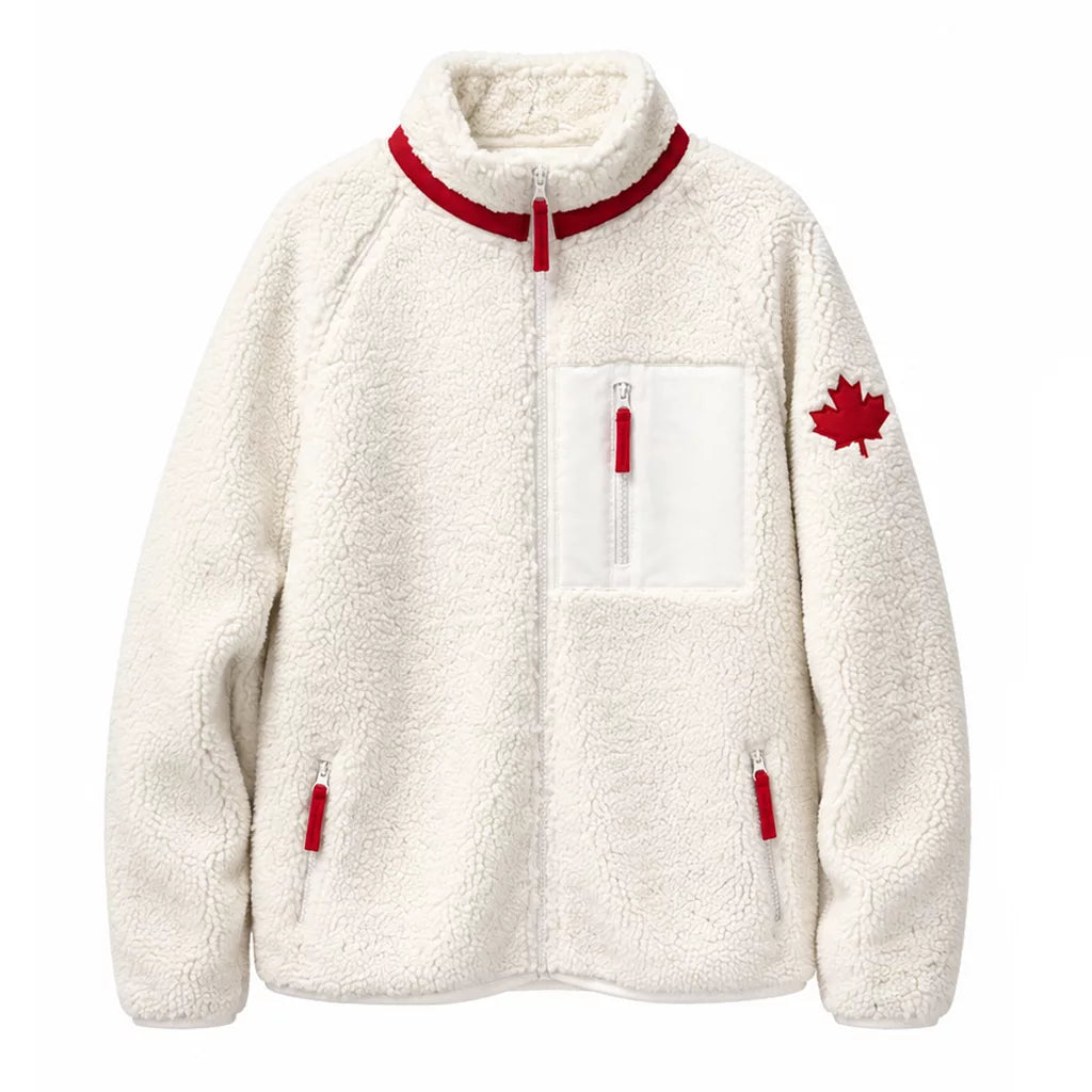 Olympic 2026 Team Canada White Sheerpa Jacket
