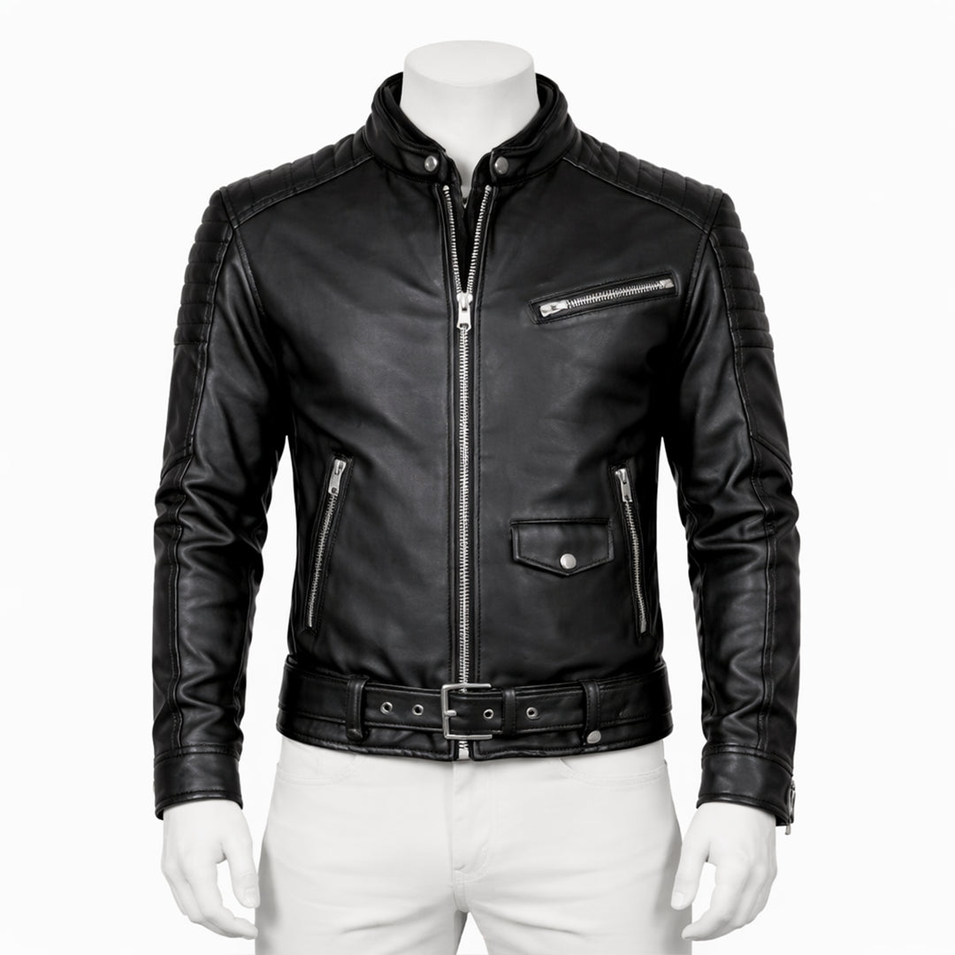 Classy Black Bomber Hooded Leather Jacket