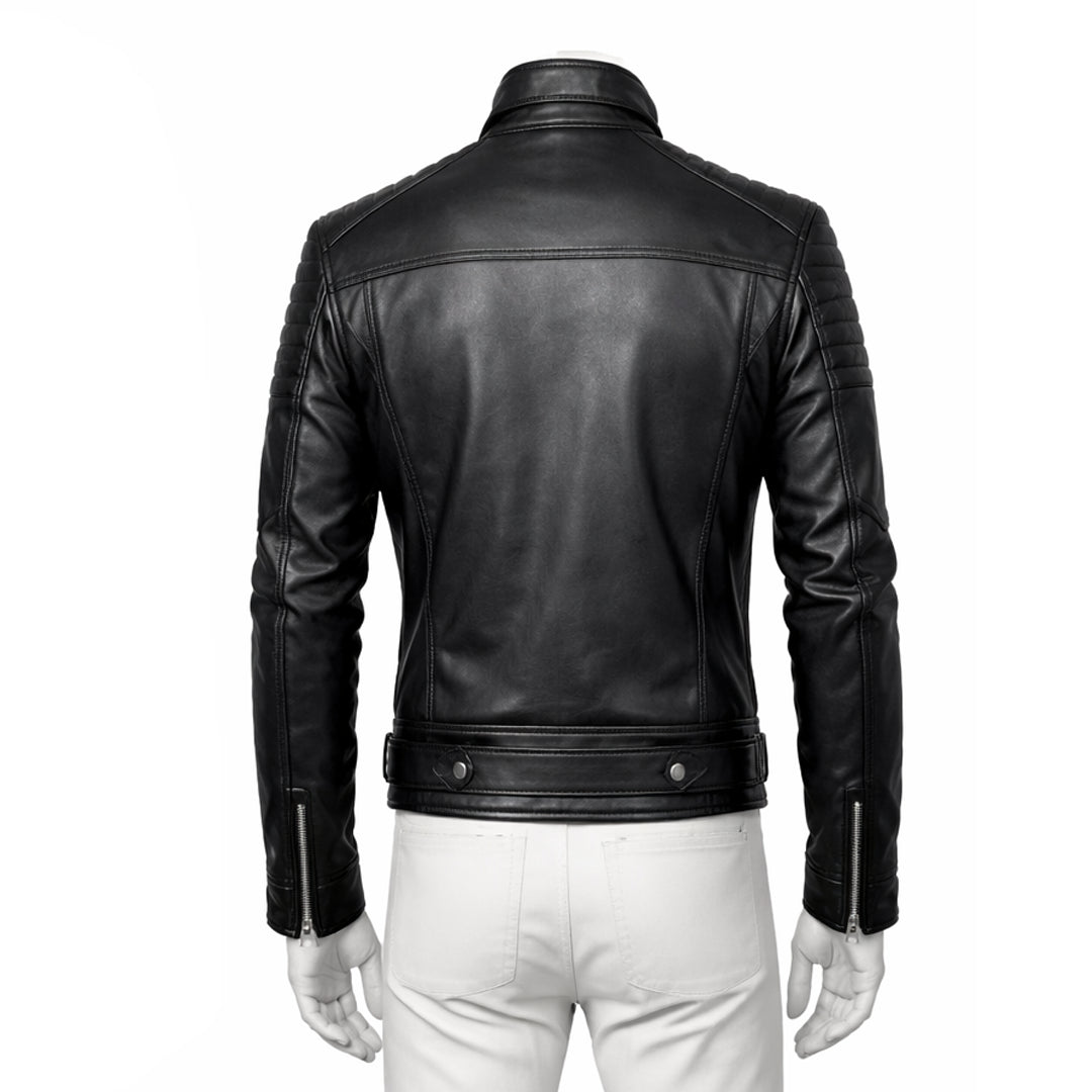 Classy Black Bomber Hooded Leather Jacket