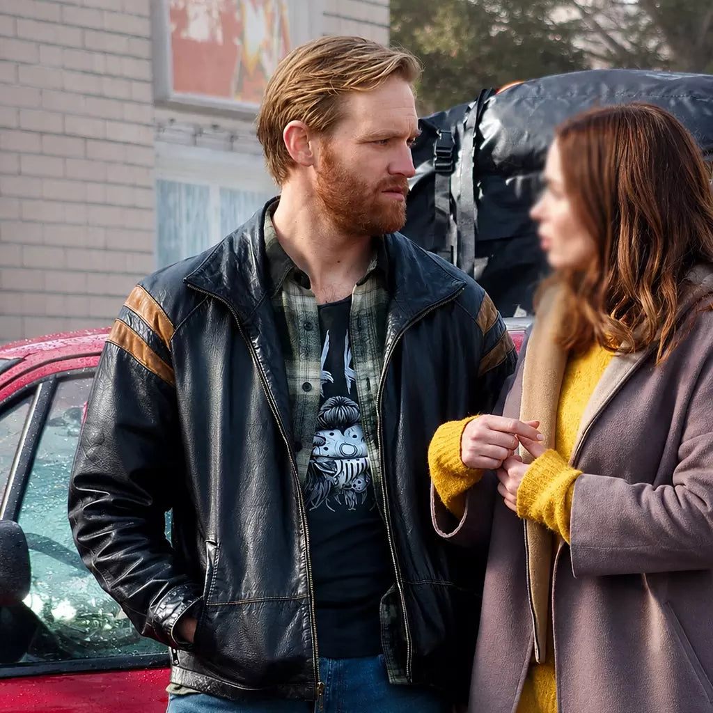Disclosure Day Wyatt Russell Black Leather Jacket