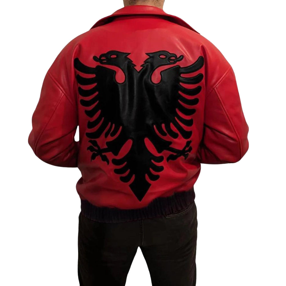 Drake Albanian Flag Leather Jacket
