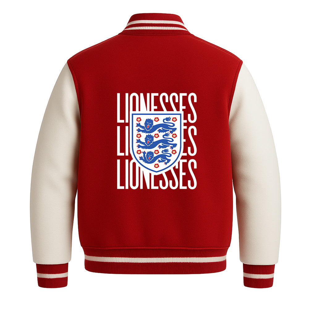 England Lionesses Letterman Red Jacket