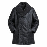 Wednesday S03 Fred Armisen Black Leather Coat