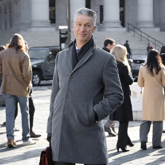 Peter Scanavino Law and Order SVU S27 Grey Coat