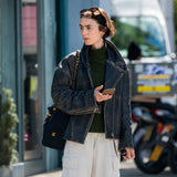 London Lily Collins Black Jacket