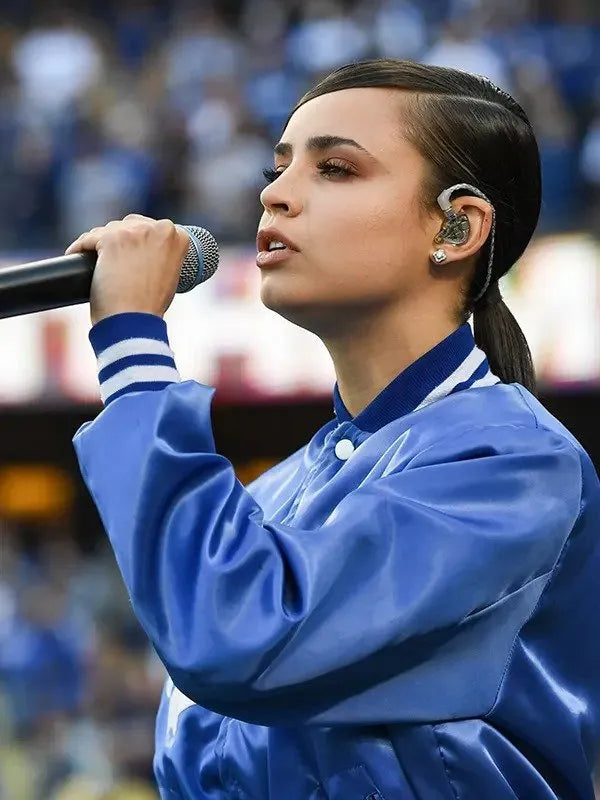 Sofia Carson Dodgers Blue Jacket