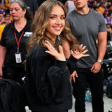 Los Angeles Lakers Game Jessica Alba Black Jacket