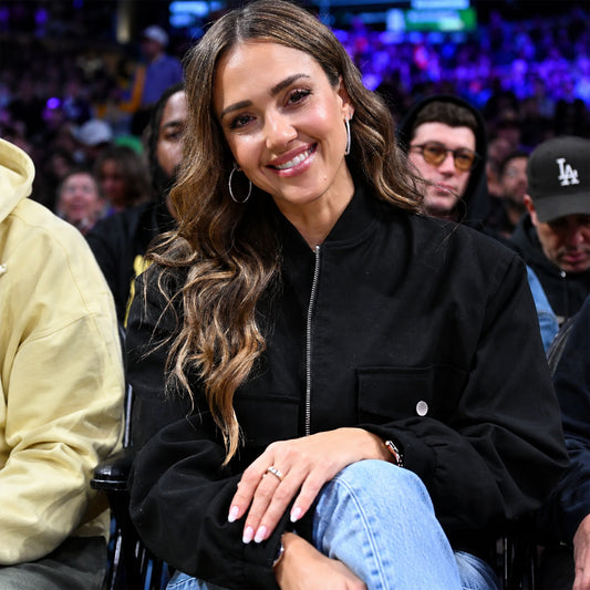 Los Angeles Lakers Game Jessica Alba Black Jacket
