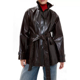 Lucky S01 Annette Bening Leather Coat