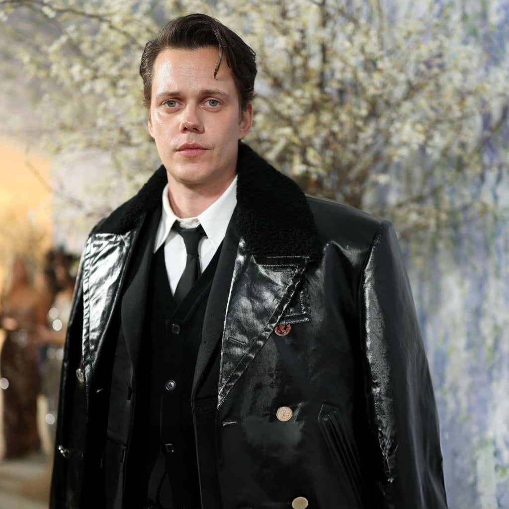 Met Gala 2026 Bill Skarsgård Leather Coat