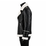 Motorcycle Shearling Black Leather Jacket