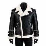 Motorcycle Shearling Black Leather Jacket