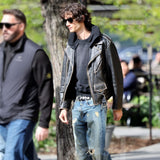 NY City 2026 Sombr Black Moto Jacket