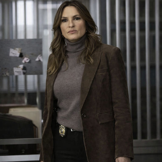 Law and Order SVU S27 Mariska Hargitay Suede Leather Blazer