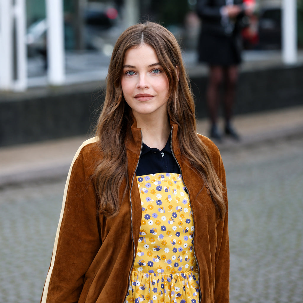 Paris Fashion Week Barbara Palvin Brown Jacket