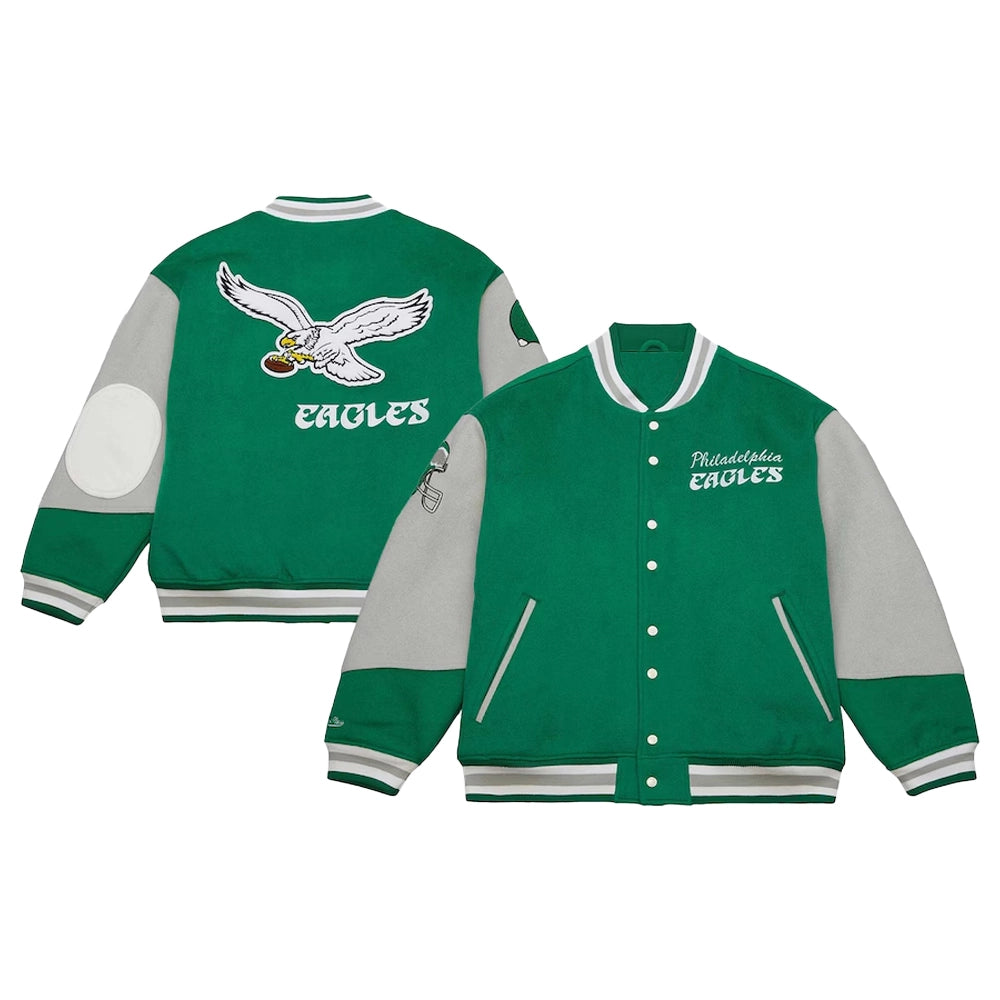 90s Eagles Letterman Green Jacket