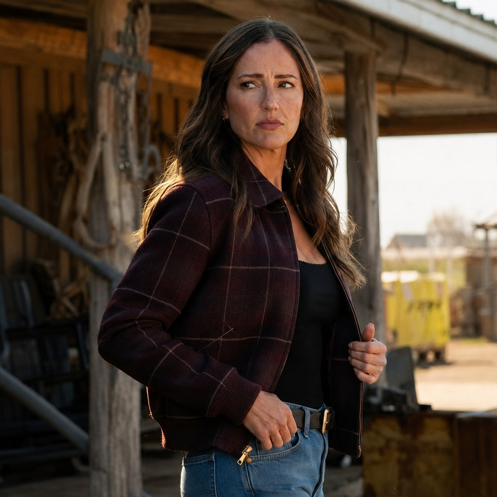 Ransom Canyon S02 Minka Kelly Plaid Jacket