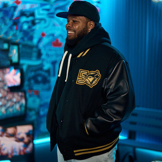 Roots Blue Jays 50th Anniversary Varsity Black Jacket