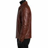 Shirt Style Brown Leather Jacket