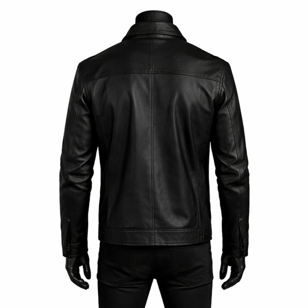 Simple Black Leather Jacket