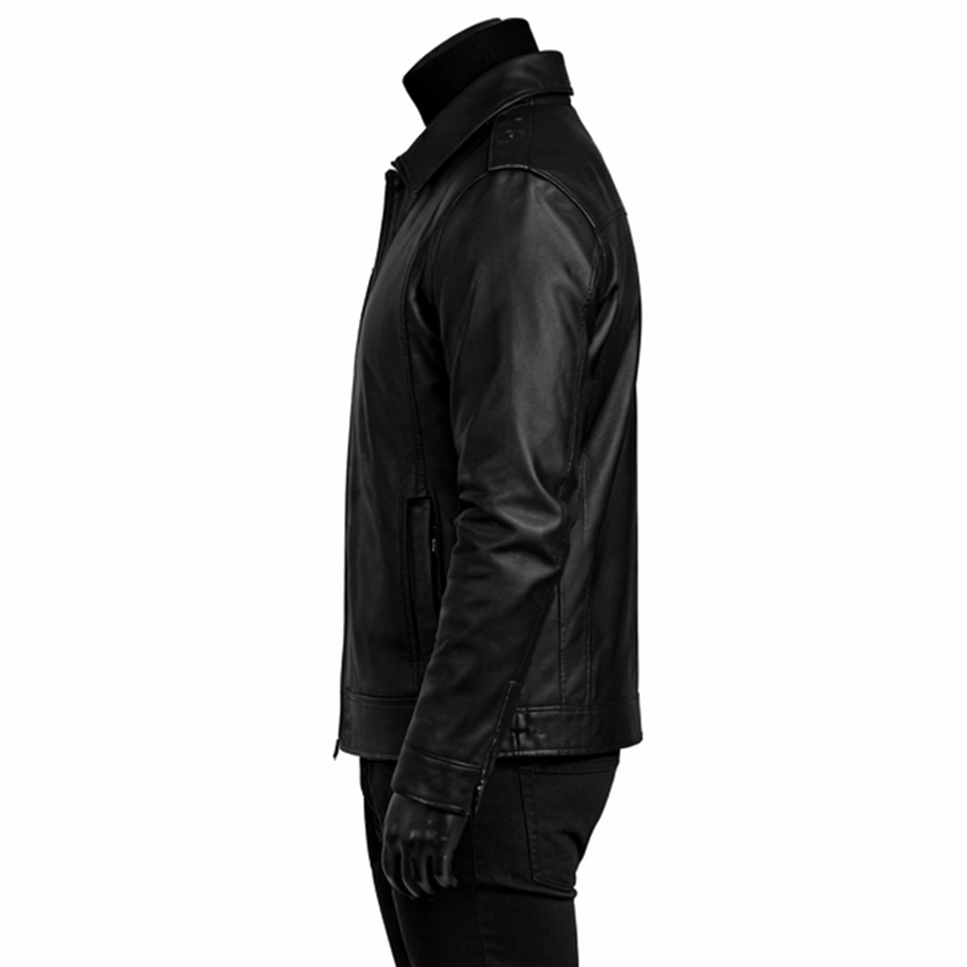 Simple Black Leather Jacket