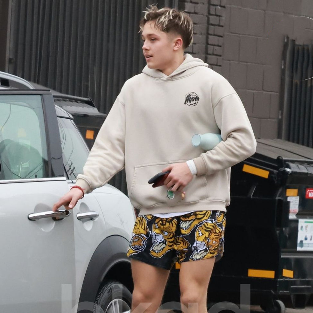 Training Session LA Knox Jolie Pitt Beige Hoodie
