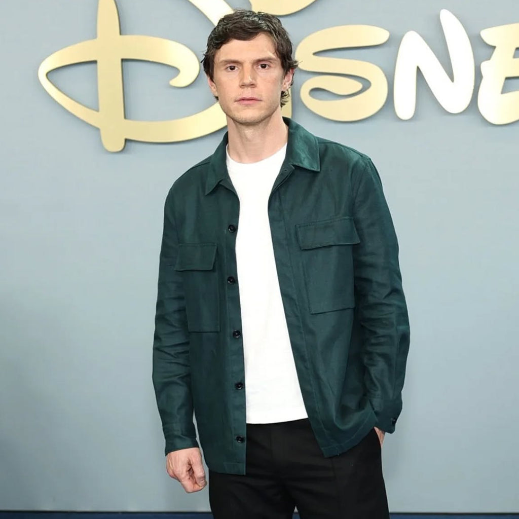 Upfront Event NY City Evan Peters Green Jacket
