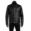Vintage Shirt Style Black Leather Jacket