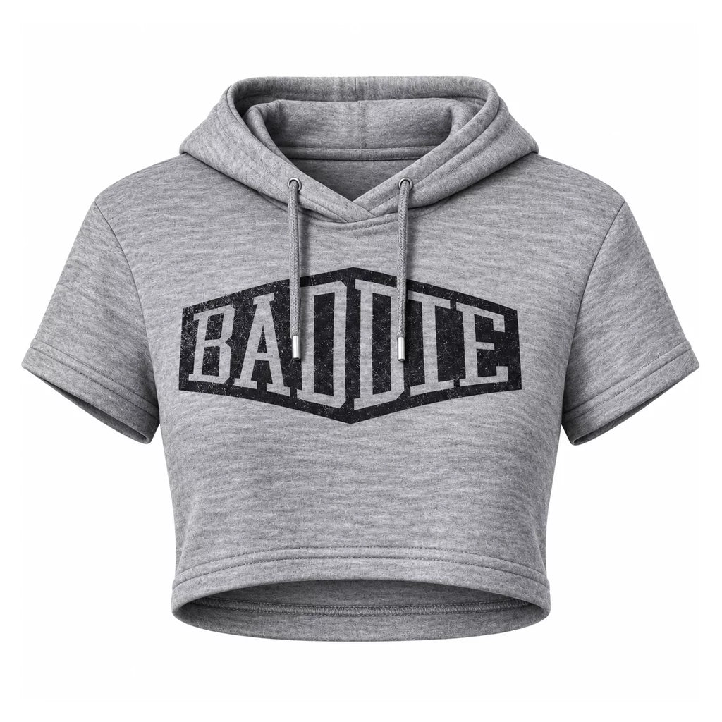 lucia gta 6 crop hoodie grey fleece - view 3